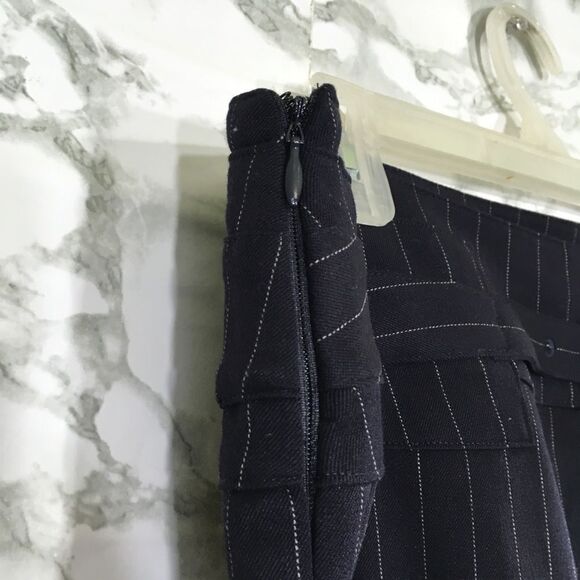 EXPRESS PIN STRIPED NAVY BLUE PENCIL SKIRT NWT CAREER WEAR 12 - Picture 8 of 15